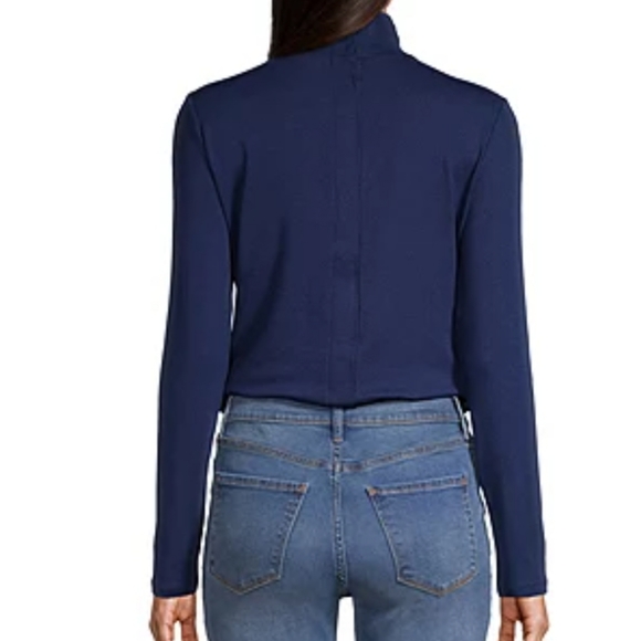 Navy Blue Adaptive Long Sleeve Turtleneck - Picture 2 of 3